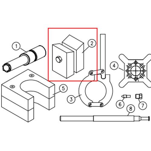 20438130 vee block cradle, .88 plunger for kmt waterjet machine slv 75 plus water jet parts