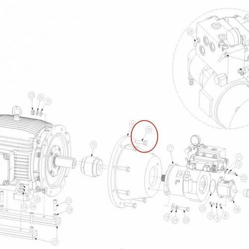 20477758 SCREWHEXAGONALHEAD M18X2,5X Waterjet Spare Parts