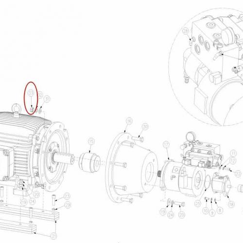 20477807 NUT HEXAGONAL M18X2,5 PLATED Waterjet Spare Parts
