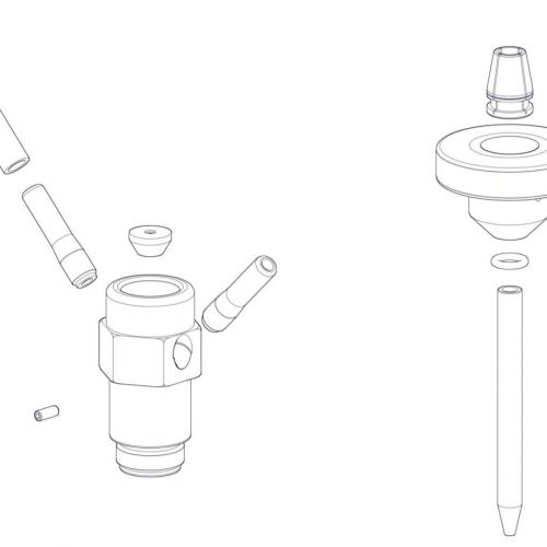 Waterjet nozzle for abrasive cutting used for waterjet parts for Resato